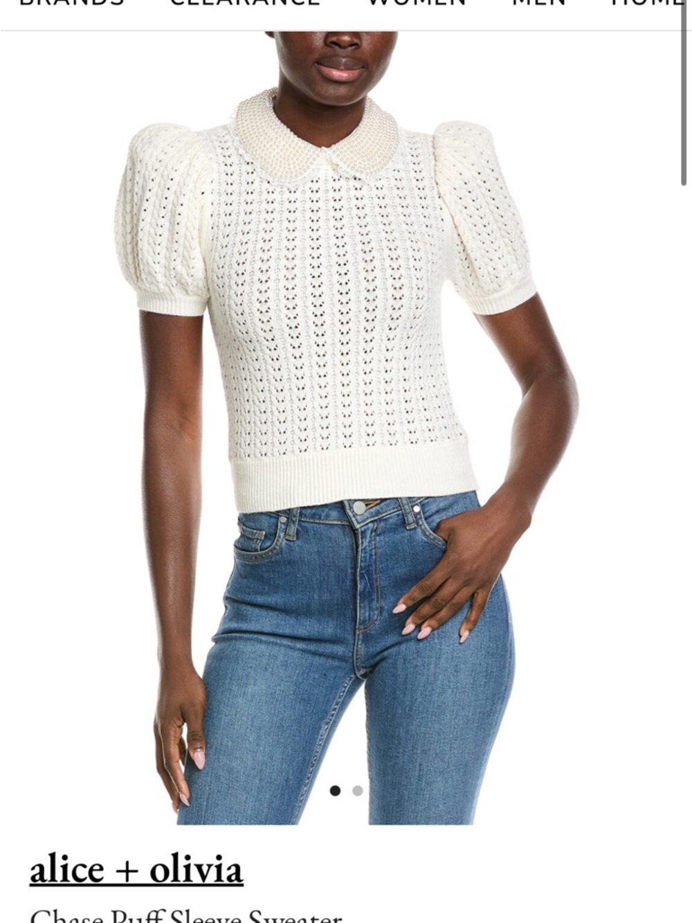 Alice & Olivia Chase Puff Sleeve Sweater